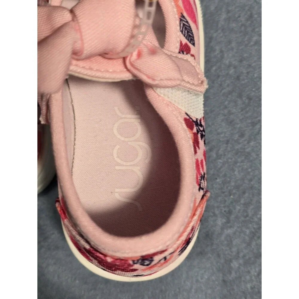 Toddler Girls Floral Bow Mary Jane Canvas Shoes New 7
